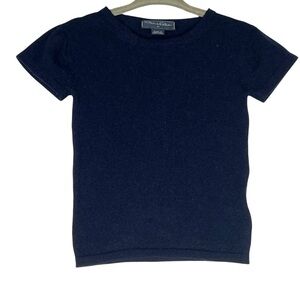 Oscar de la Renta Blue Cashmere Short Sleeve Sweater size 2yr